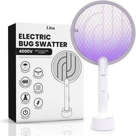 Raquette Anti-Moustique LiBa 4000V USB Sécurité 5 Couches