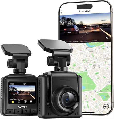 Dash Cam Wi-Fi 2K GPS Écran 1.5" Vision Nocturne Boucle 24H