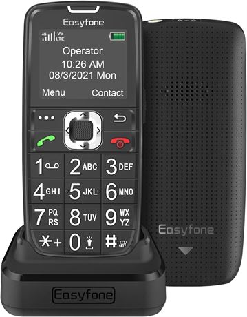 Easyfone Prime-A6 4G Feature Phone, Easy-to-Use Clear Sound GSM Dumbphone