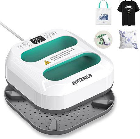 BetterSub 9x9 Heat Press-Sublimation & HTV Ready, LCD Control, Auto Shutoff