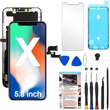 iPhone X Replacement Screen 5.8" LCD Touch Digitizer + Repair Tools