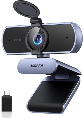 Webcam UGREEN 4K 60 fps micro autofocus cache confidentialité
