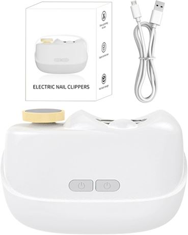 Electric Nail Clippers 2-Speed Nail Trimmer with LED Light Scraps Storage