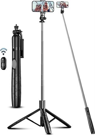 71" Phone Tripod & Selfie Stick with Wireless Remote, 360  Rot. for Phones