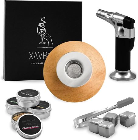 Kit fumoir cocktail, torche + copeaux bois, cadeau whisky bourbon