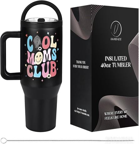 40oz Mama Tumbler with Handle and Straw Best Mom Ever Cool Mom Club