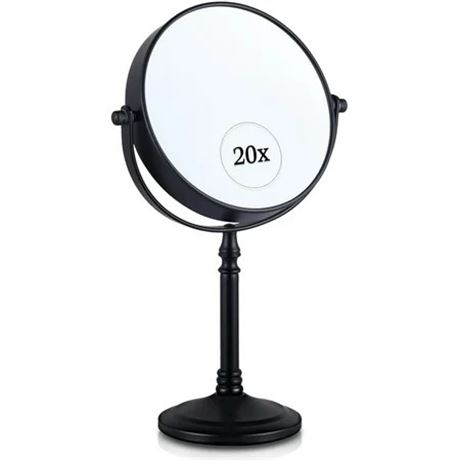 MIRRORVANA Miroir Maquillage 20x Double Face Pied Bureau Salle de Bain