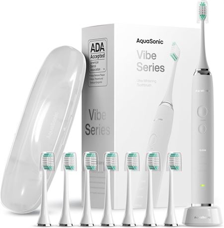 AquaSonic Vibe Series Ultra Whitening Toothbrush - ADA Accepted, 40,000 VPM, 8H
