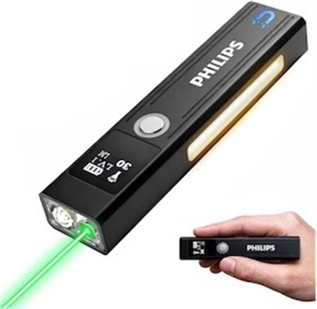 Philips SFL6256/27 Rechargeable Flat EDC Flashlight - 1200-lumen aluminum