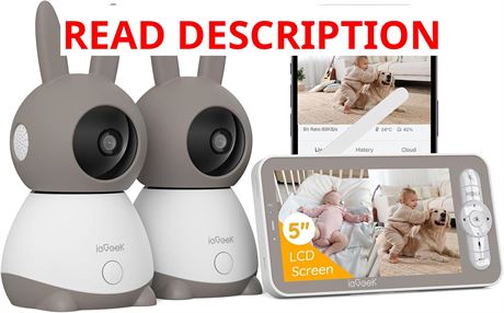 ieGeek Babyphone 2K avec 2 cam ras,  cran partag  360 , moniteur LCD 5"