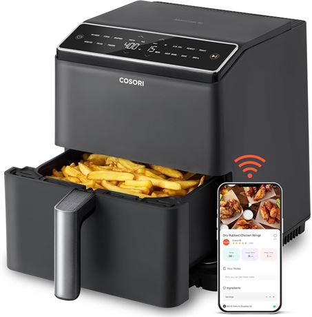 COSORI 6.8L Air Fryer 12-in-1: Crispy 360