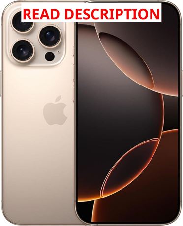 Apple iPhone 16 Pro, 128GB, Desert Titanium - Unlocked (Renewed)