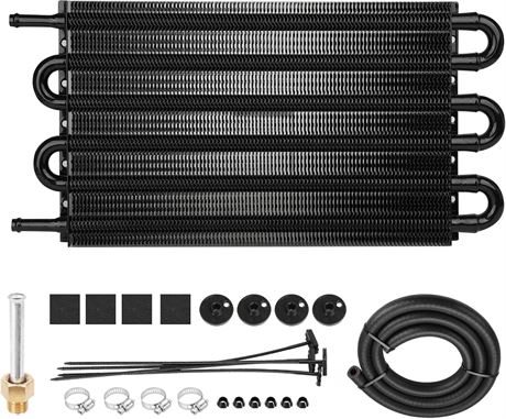 Upgrade 6 Pass Aluminum Transmission Cooler, 5/16" Universal 6 Row