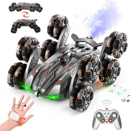 8WD Gesture Sensing Stunt Car, 2.4GHz RC, 8-Wheel, 360  Flip, Light, Music