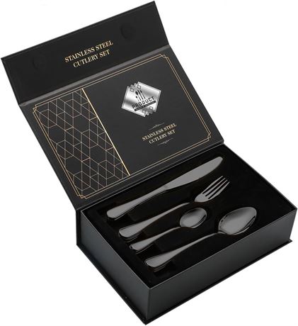 Set Couverts Inox 24 Pièces, Couteaux, Fourchettes, Cuillères