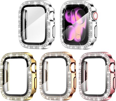 Goton 4-Pack Bling Case for Apple Watch 46mm with Screen Protector
