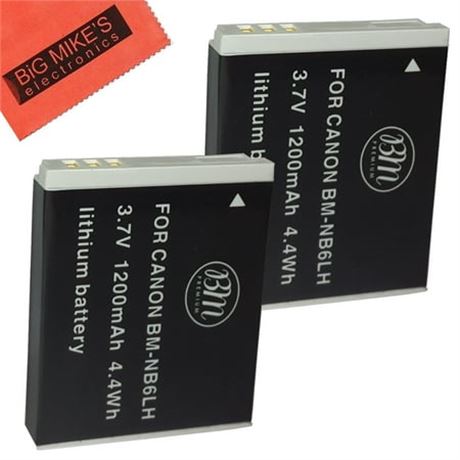 2 Batteries NB-6L Canon, compatibles avec plusieurs modèles