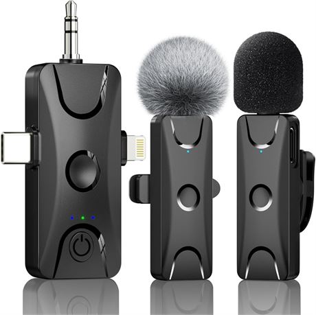 Wireless Lavalier Mic for iPhone/Android – Clip-On, Plug & Play, Noise Reduction