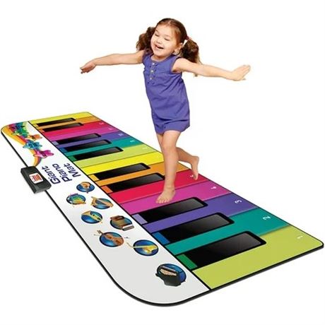 Kidzlane Giant Floor Piano Mat 6 ft, 24 Keys, 8 Sounds, 10 Songs, 3+