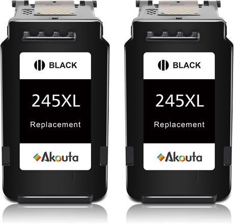 Canon 245 XL Remanufactured Ink Cartridges for Pixma MG/TR/TS Printers (2-Pack)