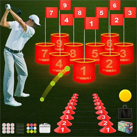 Golf Game Bucket 6/9 Buckets Yard Golf Game Set with Flags for Adults & Kids