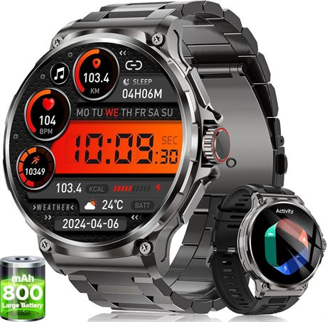 LIGE Smart Watch 1.85in Screen, 5ATM, Sports Modes, Android/iOS