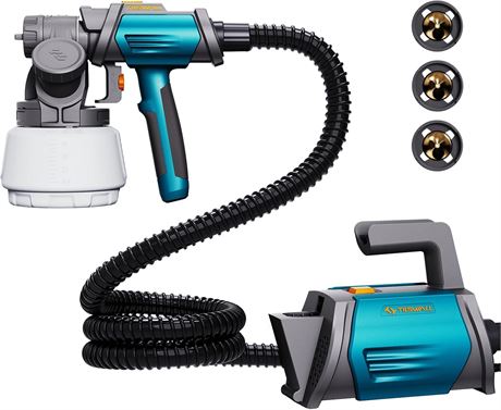 Tilswall Paint Sprayer 800W HVLP with 4 Nozzles, 3 Patterns, 1300ml