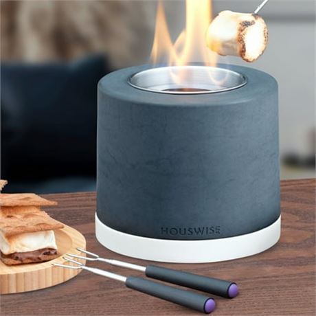 Houswise Gel Fuel Concrete Fire Pit Table with S’mores Kit Included