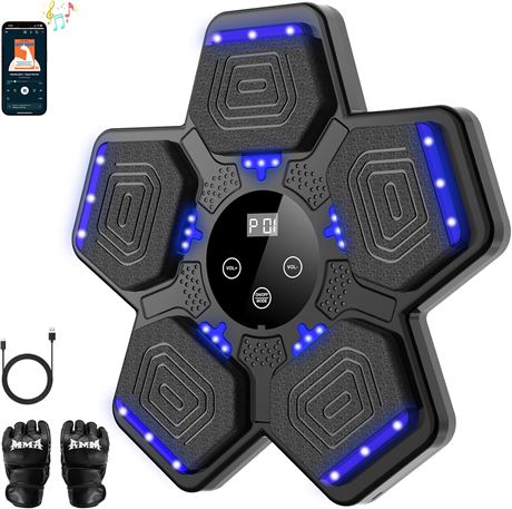 Music Boxing Machine for Adults & Kids - Smart Punching Machine with Gloves