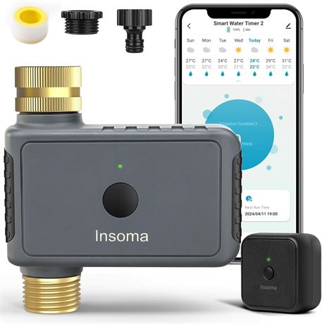 Insoma WiFi Hose Timer with Brass Inlet/Outlet, Voice/App Control