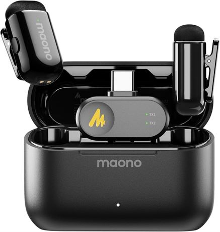 Microphone cravate sans fil   iPhone/Android, 4 niveaux bruit, voix AI, 30 h