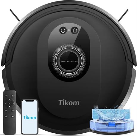 Tikom Robot Vacuum & Mop Combo, 5000Pa, 150 Min, App/Remote Control