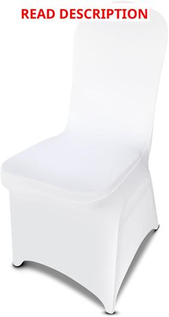 LIUJIAYI 12 Pcs White Stretch Chair Covers - Polyester Spandex Slipcovers