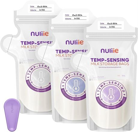 Nuliie sacs de conservation de lait maternel   d tection de temp rature 6 oz