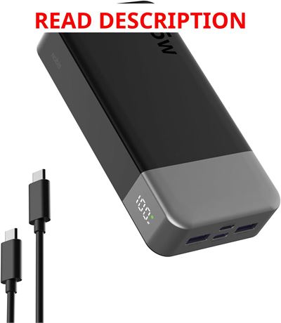 NOBIS 20000mAh Power Bank 65W USB-C/USB-A Fast Charger with Digital Display