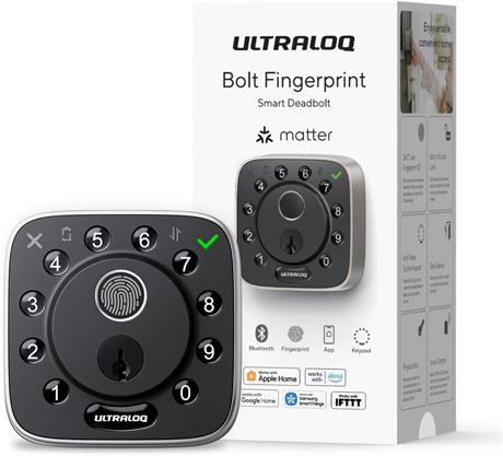 ULTRALOQ Bolt Fingerprint Matter Serrure intelligente avec capteur de porte