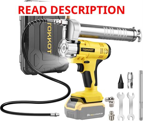 Electric 20V Grease Gun Kit with LED, 12" Hose, 6" Pipe, Case, 10000 PSI