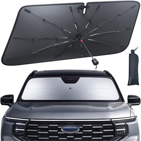 Lamicall Car Windshield Sun Shade Umbrella, 63"x34", Foldable