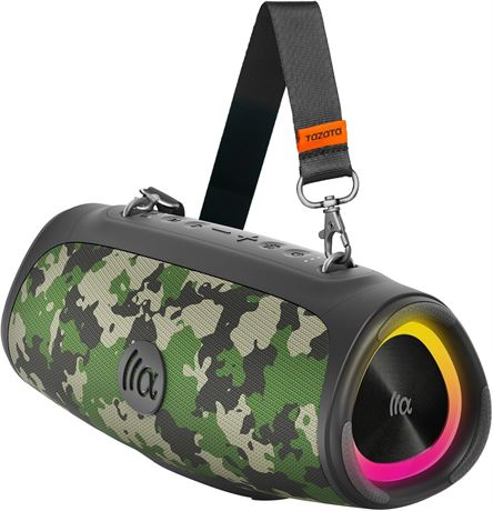 TAZATA Portable Bluetooth Speaker 60W RMS, 90W Peak, IPX7, 8H Playtime
