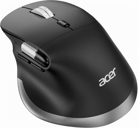 Acer Ergonomic Wireless Mouse with Side Scroll, BT5.2+2.4G, 8-Btn 4800DPI