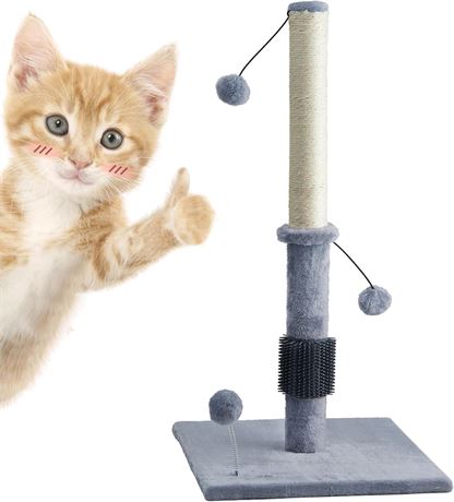 Cat Scratching Post 80cm Sisal Poles Interactive Toys Carpet Base Blue