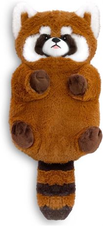 Bouillotte chauffante micro-ondes peluche panda rouge lavable 43x20cm