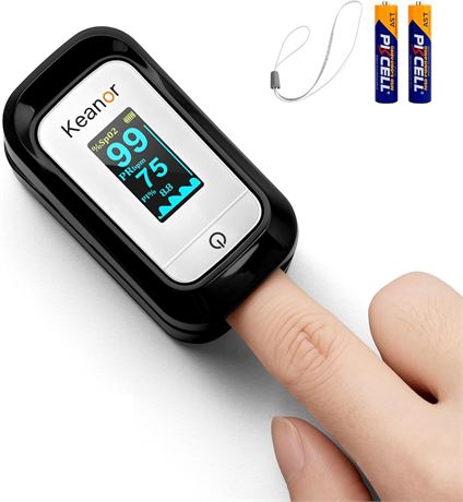 Pulse Oximeter Finger Monitor with Alarm, SpO2 & Heart Rate, Portable