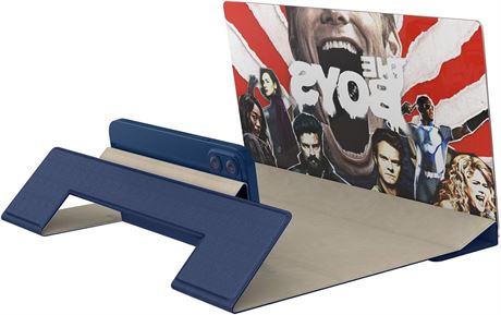 ORETECH 12" Screen Magnifier, Foldable Phone Stand with 3D Magnifier - Blue