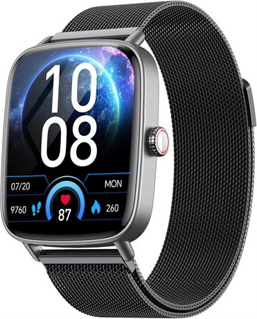 Smart Watch for Women 1.85in, Calls, 100+ Sport Modes, HR/Sleep/SpO2, IP68