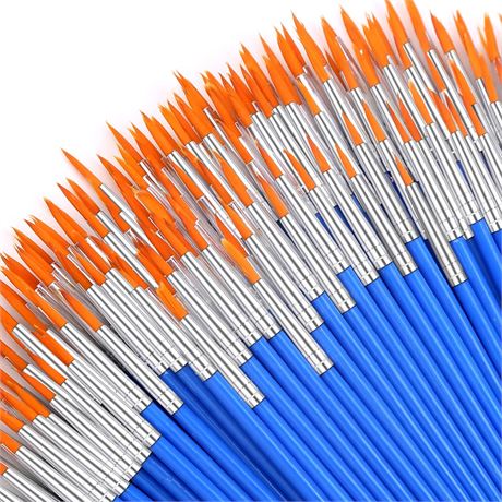 Anezus 100Pcs Paint Brushes Set: Acrylic/Watercolor Fine Detail Brushes