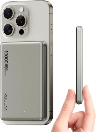 Kuulaa Magnetic Power Bank 10000mAh, 20W USB C, MagSafe Charger for iPhone