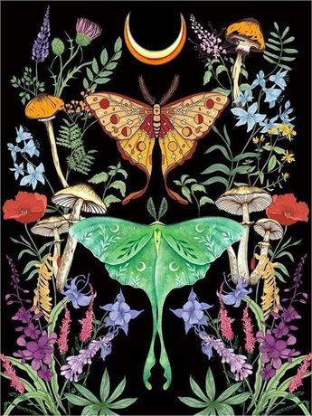 Kit Diamond Painting Lune Papillon 5D Art Dots Détente Maison