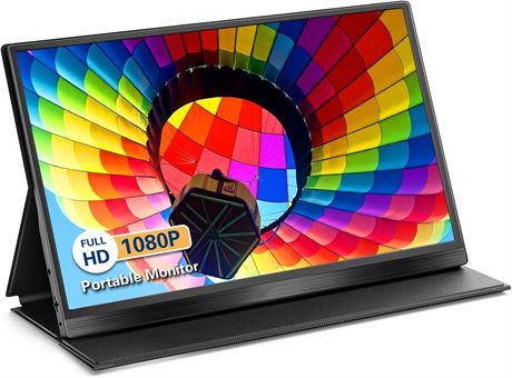 15" FHD 1080P Portable Monitor IPS USB-C HDMI Dual Speakers Slim External Screen