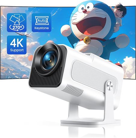 Mini Projector 4K, WiFi 6, Bluetooth 5.2, 1080P, 270  Rotation, Auto Keystone